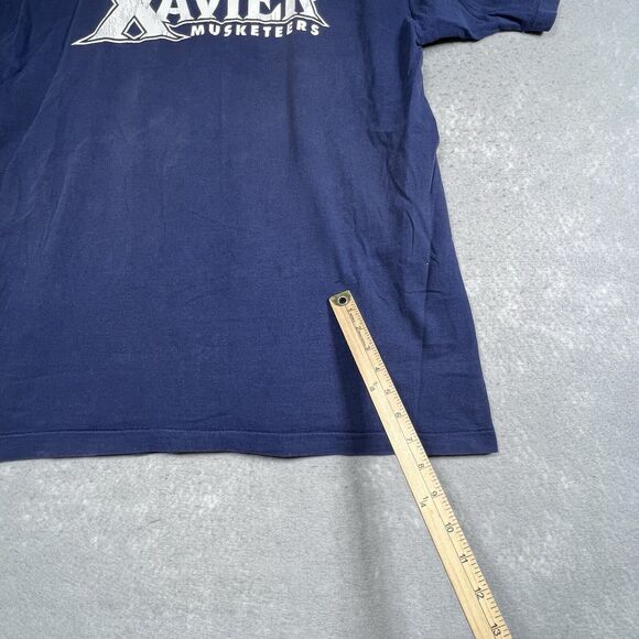 Xavier Musketeers Short Sleeve T-Shirt Men XL Blue College Single Stitc Made USA - Picture 13 of 13